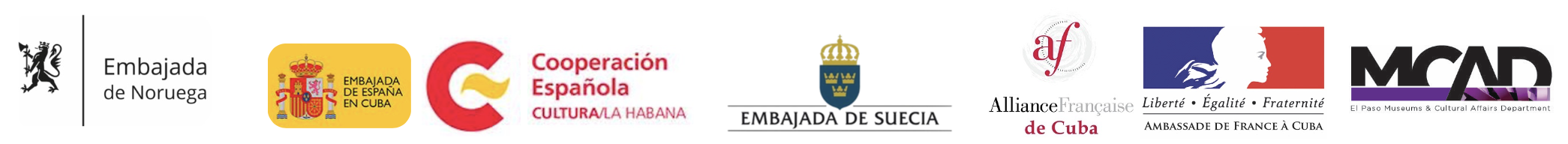 Embajadas e instituciones internacionales colaboradoras